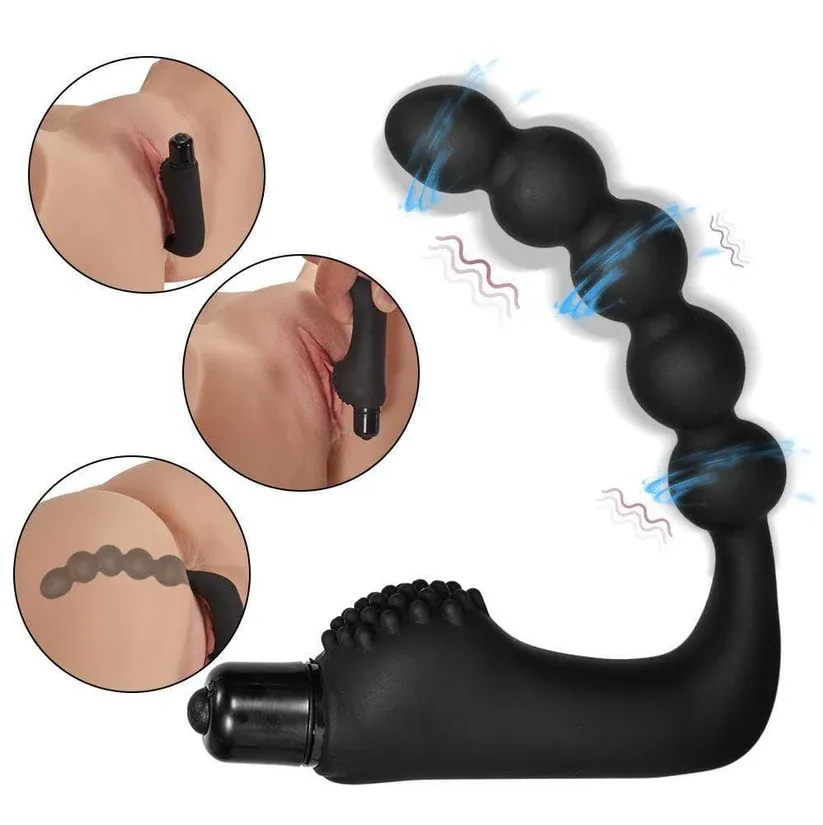 10-Frequency Vibrating Tentacles Anal Beads
