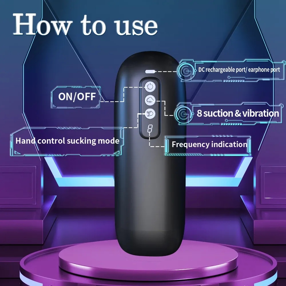 Multifunctional male masturbator with heating, voice control, rotation and automatic thrusting