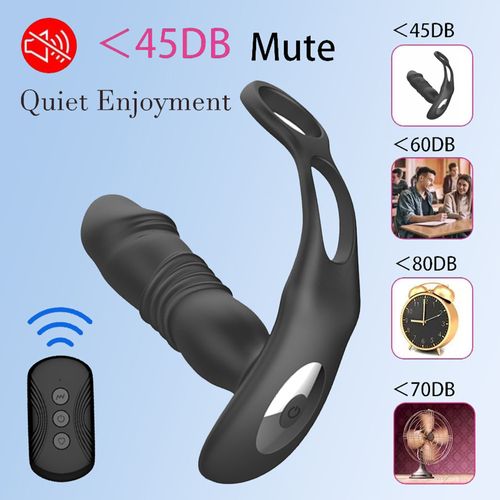 BEISAR Prostate Massager Anal Vibrator Thrusting Vibrating 7 Modes with Cock Ring Anal Plug Anal Sex Toys P Spot Massager Male Sex Toys for Men Dildos Women Couples AI Sync Remote Control Anal Beads