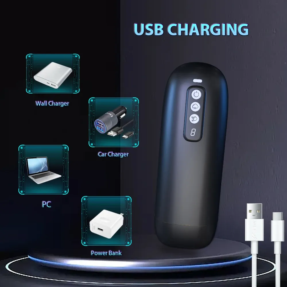 Multifunctional male masturbator with heating, voice control, rotation and automatic thrusting