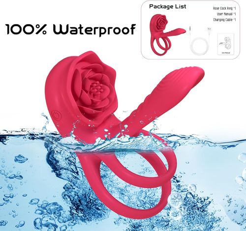 MOVGANI 4 in 1 Rose Penis Extender with G Spot Clitoris Vibrator