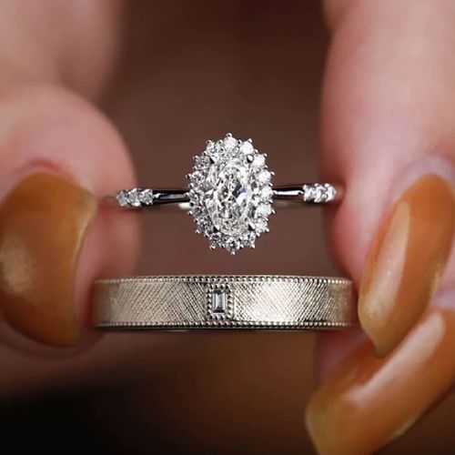 Dazzling Lab-Created Moissanite Diamond-Alternative Ring