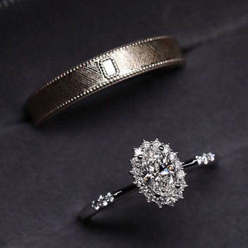 Dazzling Lab-Created Moissanite Diamond-Alternative Ring