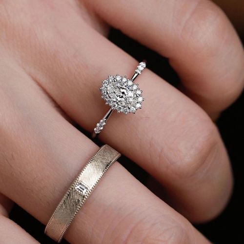 Dazzling Lab-Created Moissanite Diamond-Alternative Ring