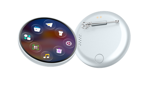 1.85 Inch Dynamic Smart Wearable Electronic Badge LED Digital Name Tag Programmable for Business