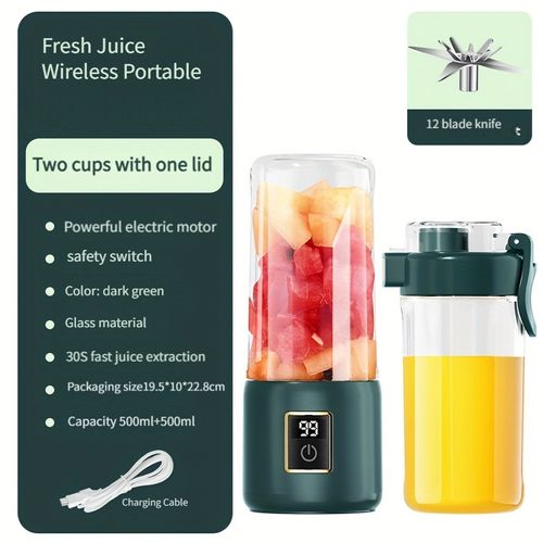Portable electric blender 12 blades and a capacity of 500ml