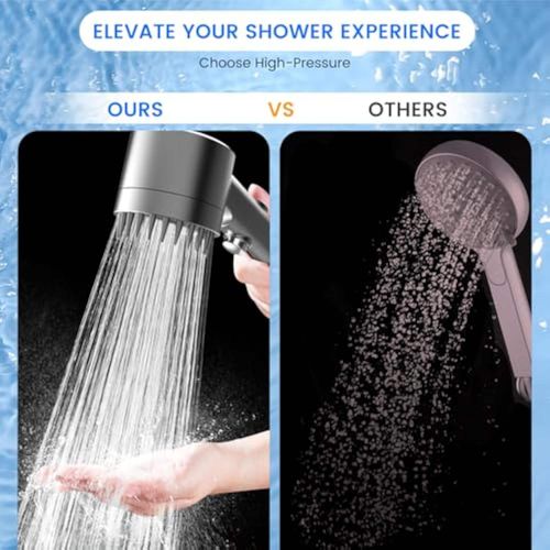 NEW Shower Head High Pressure Shower Head with Handheld, Shower Hose & Adjustable Bracket Filter Shower Head, Remove Chlorine & Hard Water Manual Installation Round Shape Paint Finish