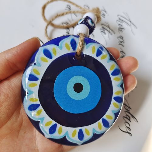 Ethnic-style Painted Print Pendant – Oversized Acrylic Car Hanging Ornament, Tribal-inspired Decor