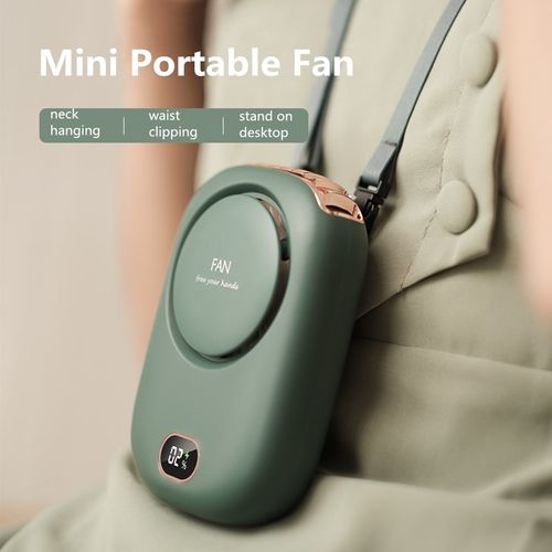 Mini Portable Bladeless Neck Fan Rechargeable Quiet Waist Hanging Cooling Fan for Outdoor