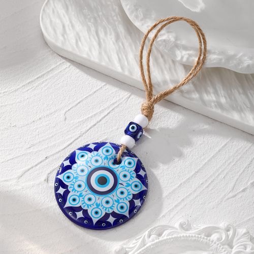 Ethnic-style Painted Print Pendant – Oversized Acrylic Car Hanging Ornament, Tribal-inspired Decor