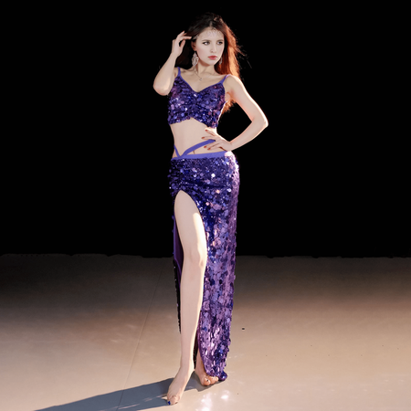 Belly dance costume sequin suit