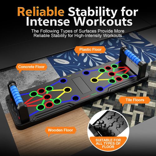 🔥HOT SALE🔥 COD！Multifunctional Folding Push-Up Board, Home Fitness Training Stand with Non-Slip Handles for Chest, Shoulder, Back, and Tricep Workouts