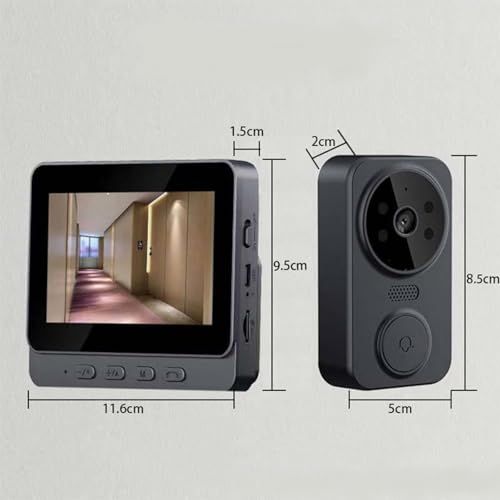 🔥HOT SALE🔥 COD！High-Definition Video Surveillance Smart Doorbell with 4.3-Inch Screen, Peephole Doorbell, Two-Way Video Smart Doorbell