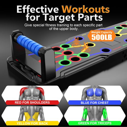 🔥HOT SALE🔥 COD！Multifunctional Folding Push-Up Board, Home Fitness Training Stand with Non-Slip Handles for Chest, Shoulder, Back, and Tricep Workouts
