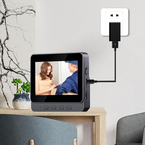 🔥HOT SALE🔥 COD！High-Definition Video Surveillance Smart Doorbell with 4.3-Inch Screen, Peephole Doorbell, Two-Way Video Smart Doorbell