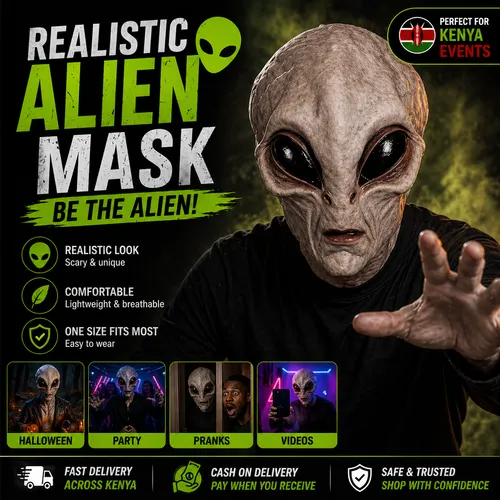 🔥HOT SALE🔥 COD！Alien Mask Latex Hood—New Arrival: Halloween UFO Horror Mask Hood