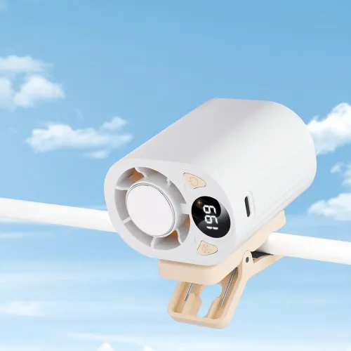 Clip‑on Waist Rechargeable Leafless Fan, 199‑Speed 360°Rotatable Personal Body Cooling Fan for Outdoor Working