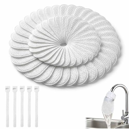 200PCS Universal Faucet Filter Cotton Bags Anti Scale Sediment for Kitchen Bathroom Faucets