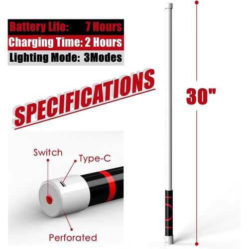 30'' Bendable Rechargeable LED Work Light, 3 Modes High Lumen Inspection Flashlight for Car Repair