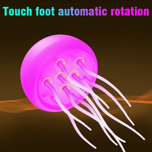 Modern RGB Gradient Jellyfish LED Table Lamp Rechargeable ABS Night Light Voice Control for Bedroom Application Type-C Bedside