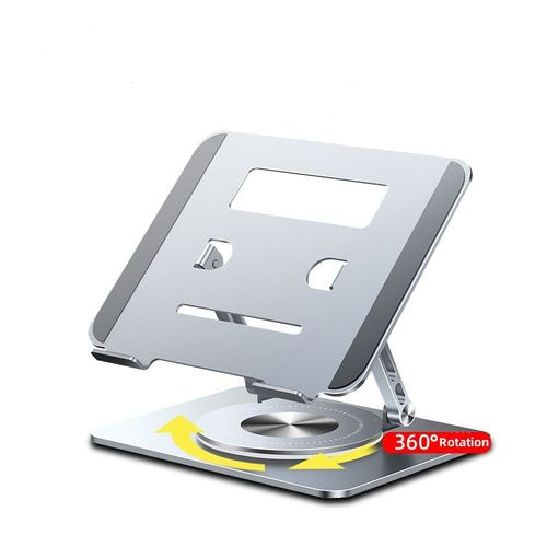 Aluminum Alloy 360 Degree Rotation Portable Foldable Adjustable Laptop Stand for 17.3 Inches Notebook or Tablet