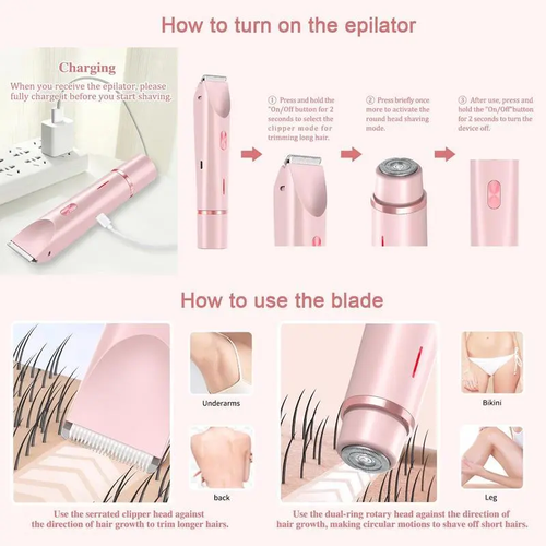 Women's Electric Trimmer, Electric Shaver And 2-In-1 Shaver