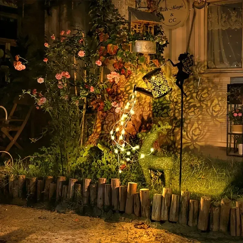 6 Vintage Metal Solar Angel Kettle Fairy Lights（复古金属太阳能天使水壶仙女灯）