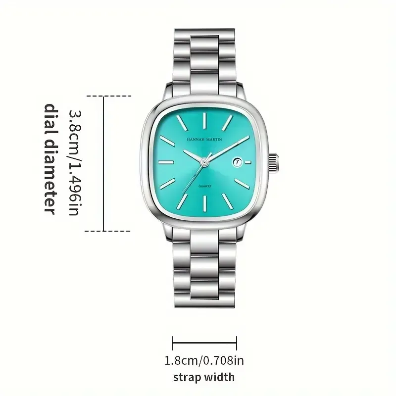 8 New Steel Band Men's Waterproof Quartz Square Watch（新款钢带男士防水手表石英方表）