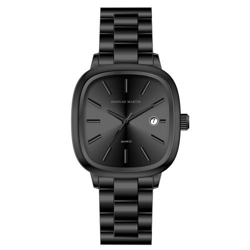 8 New Steel Band Men's Waterproof Quartz Square Watch（新款钢带男士防水手表石英方表）