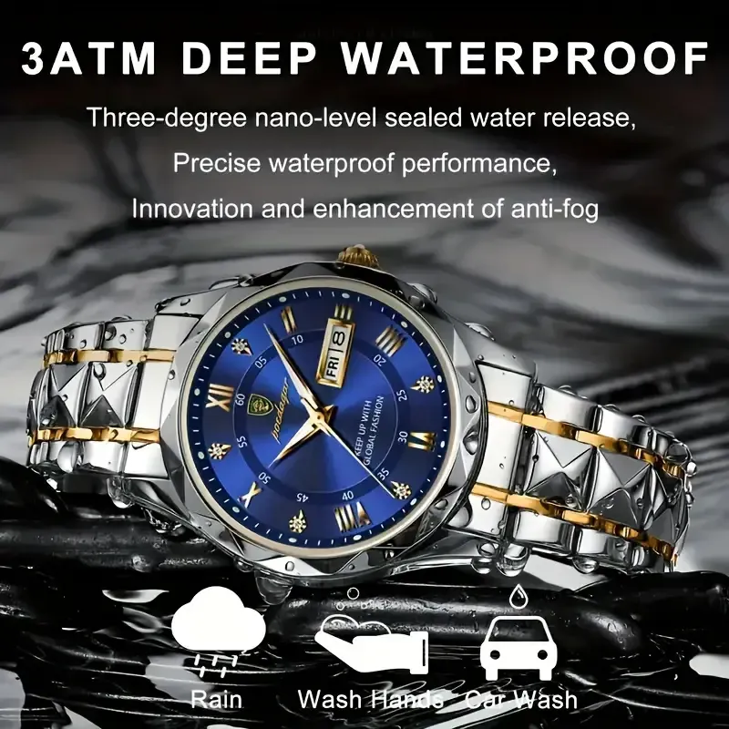 20 BINBOND Retro Round Dial Waterproof Luminous Quartz Watch(BINBOND复古圆形表盘防水发光石英手表)
