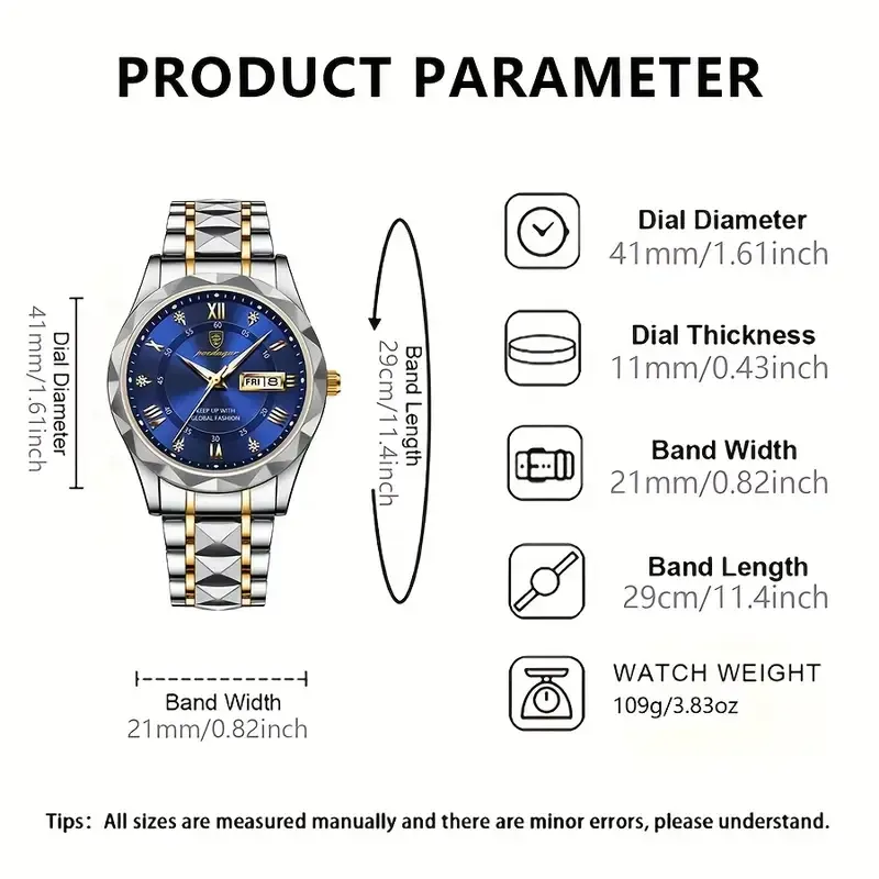 20 BINBOND Retro Round Dial Waterproof Luminous Quartz Watch(BINBOND复古圆形表盘防水发光石英手表)