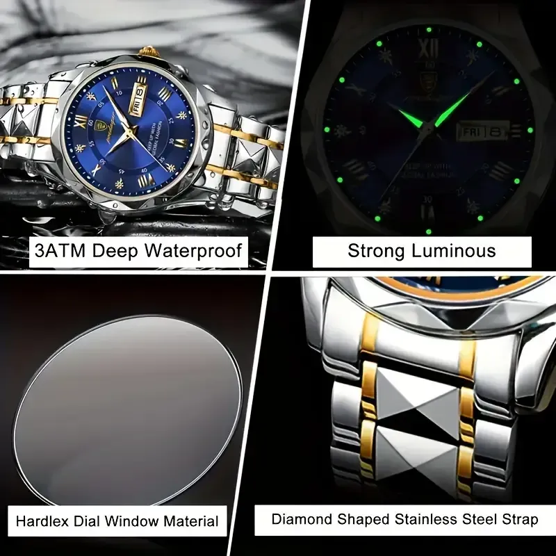 20 BINBOND Retro Round Dial Waterproof Luminous Quartz Watch(BINBOND复古圆形表盘防水发光石英手表)