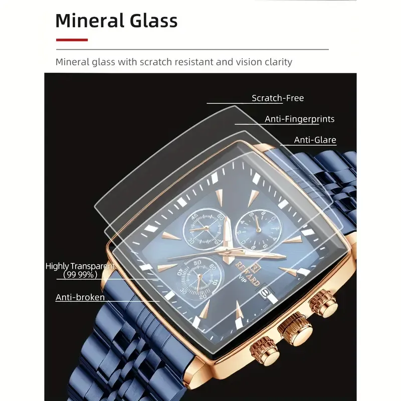 22 Luxury REWARD Men's Blue Quartz Watch