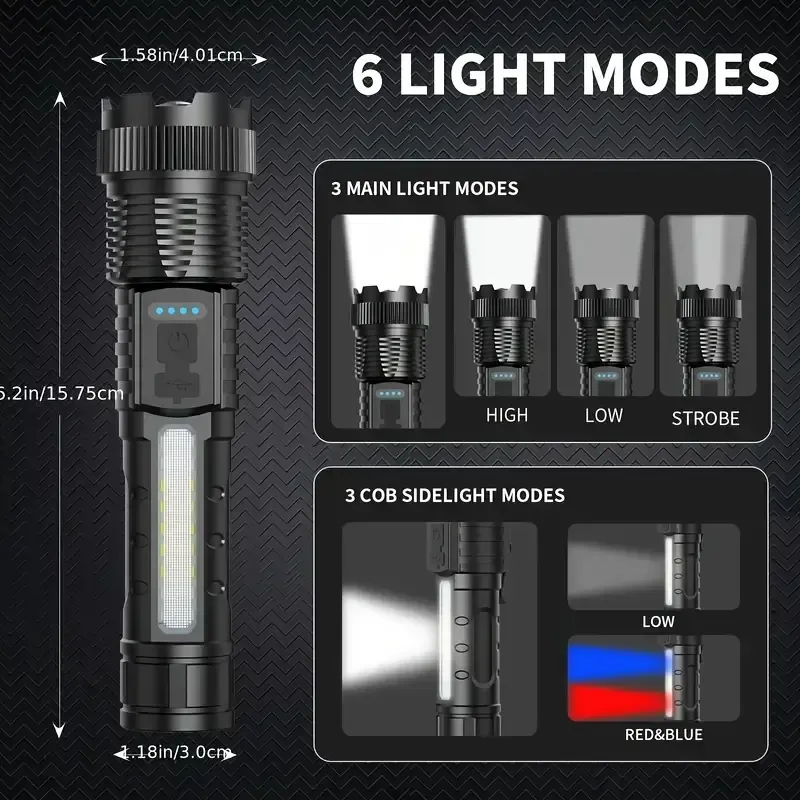 25 Buy one get one free, 2 high brightness rechargeable LED battery multifunctional flashlight