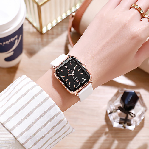 36 New large dial square women's fashion light luxury waterproof quartz watch