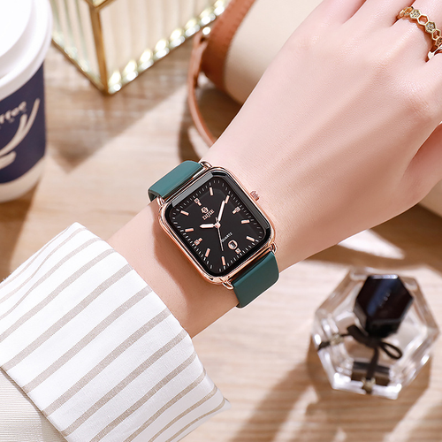 36 New large dial square women's fashion light luxury waterproof quartz watch
