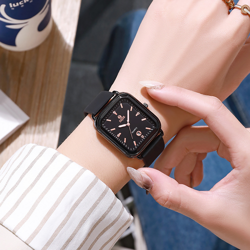 36 New large dial square women's fashion light luxury waterproof quartz watch