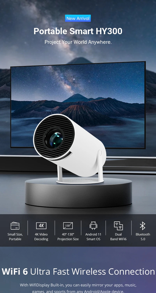 39 Bluetooth 5G HD HY300 Portable Home Projector