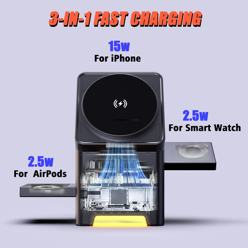 53 Spin wireless charger with strong magnetic force and 15W fast charging