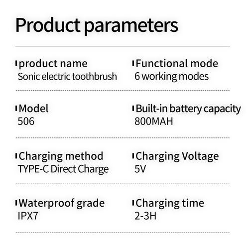 Electric Toothbrush New Six-speed Adult Home Use TPC