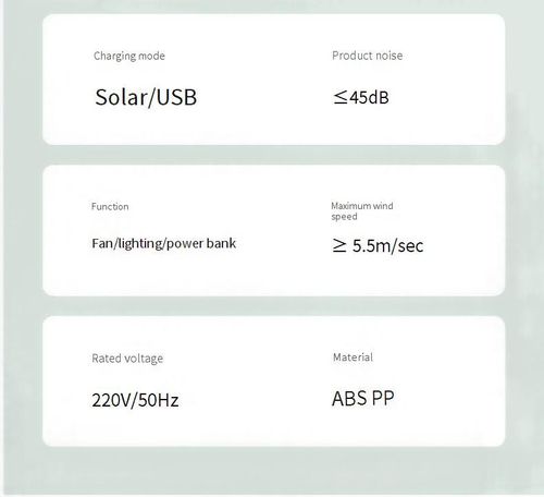 Solar fan USB household silent rechargeable