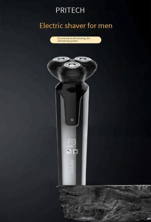 Electric shaver with digital display, full body, plug-in, floating, wet and dry use