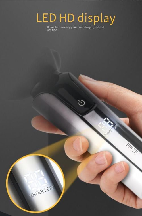 Electric shaver with digital display, full body, plug-in, floating, wet and dry use