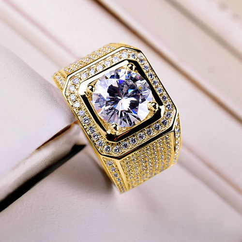Full diamond shining ring diamond cluster inlaid zircon