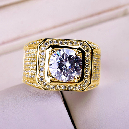 Full diamond shining ring diamond cluster inlaid zircon