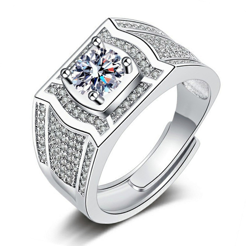 Full diamond shining ring diamond cluster inlaid zircon