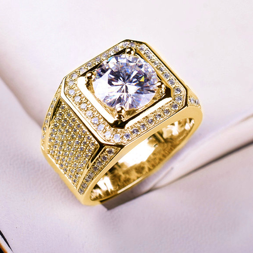 Full diamond shining ring diamond cluster inlaid zircon