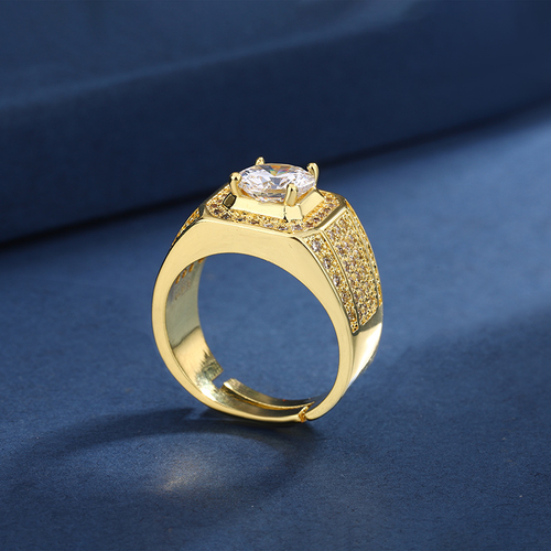 Full diamond shining ring diamond cluster inlaid zircon