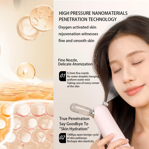 Spray oxygen injection instrument high pressure handheld hydrating nano facial moisturizing beauty instrument