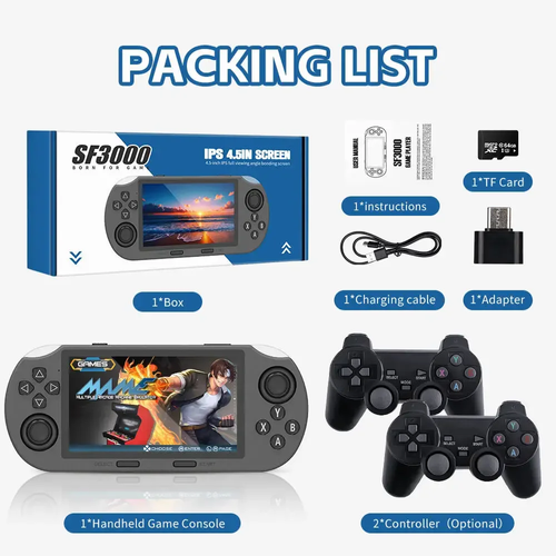 SF3000 handheld game console HD horizontal screen 4.5 inch built-in game